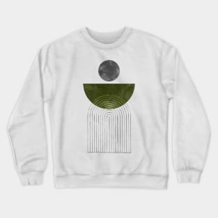 Olive green mid century modern shapes Crewneck Sweatshirt